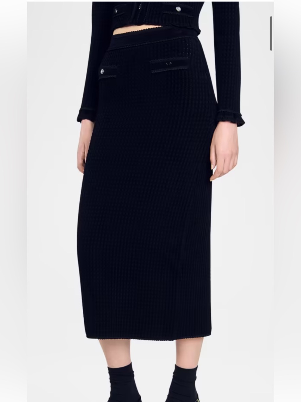 Sandro Leandra Velvet Skirt